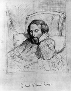 Heinrich Heine (1797-1856), saksalainen kirjailija. Piirustus Charles Gleyre.