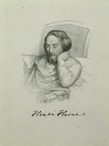 Runoilija Heinrich Heinen muotokuva 1797-1856, 1851 tekijältä Charles Gleyre