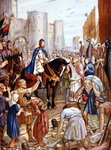 William Rufus (1056-1100) Lontoon Towerissa, kuvitus teoksesta "Hutchinson