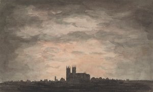 Suuri kirkko (Westminster Abbey) auringonlaskun aikaan