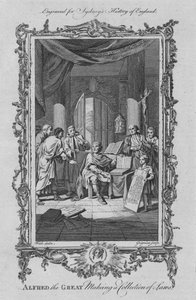 Alfred Suuri laatimassa lakikokoelmaa, 1773. tekijältä Charles Grignion