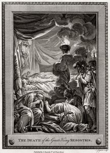Suuren kuninkaan Sesostriksen kuolema, Muinainen Egypti, 1775 tekijältä Charles Grignion