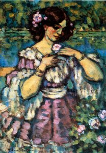 Nainen ruusun kanssa, 1901