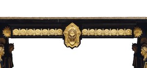 Napoleon III -pöytä, suunnittelija Jean Brandely, intarsia E. Varlot, Pariisi, n. 1850-1875 (ormolu, kullattu kupari, eebenpuu ja sycamore) tekijältä Charles Guillaume Diehl
