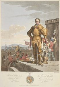 Richard Beauchamp (1381-1439) Earl of Warwick, Anno 1439, kuva Sir Samuel Rush Meyrickin ja C.H. Smith, julkaistu 1815 (väri
