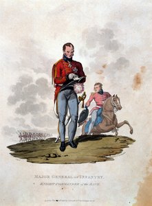 Jalkaväen kenraalimajuri Knight Commander of the Bath, teoksesta "British Imperiumin armeijan puvut, viimeisten säännösten mukaan 1812", kaiverrettu J.C. Stadler, julkaissut Colnaghi und Co. tekijältä Charles Hamilton Smith