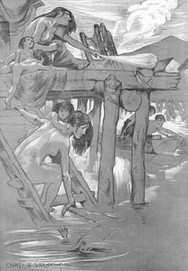 Alkuaikainen uimapaikka (litho)