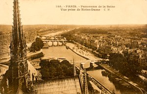 Postikortti / Seine Notre Damesta / Pariisi / Seine / Ile de France / Ranska tekijältä Augustus Kollner