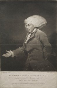 Mr. Edwin elokuvassa Lingon hahmo, 1784. tekijältä Charles Howard Hodges