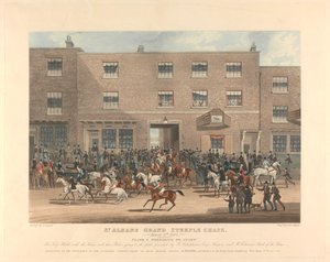 Tornin jahtaaminen [kuuden sarja]: St. Albans Grand Steeple Chase. / 8. maaliskuuta 1832. Levy 1. Valmistaudutaan aloittamaan ... tekijältä Charles Hunt