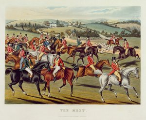 "The Meet", levy I teoksesta "Fox Hunting", 1838 (käsinvärinen akvatinta)