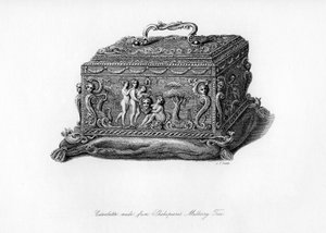 Shakespearen mulperipuusta valmistettu veistetty kasetti, 1700-luku, 1840