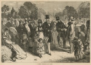 Kesäiltapäivä Kew Gardensissa Lontoossa (kaiverrus) tekijältä Charles J. Staniland