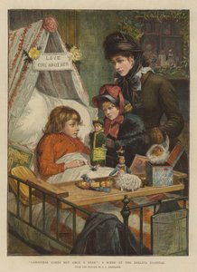 Joulu tulee vain kerran vuodessa, kohtaus Evelinan sairaalassa (chromolitho)