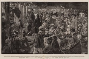 Henley Regatta, valaistus päivän kilpailun jälkeen