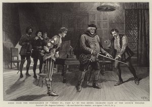 Kohtaus Henry IV:n esityksestä, osa I, Lyceum-teatterin Irving Dramatic Club tekijältä Charles J. Staniland
