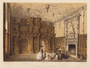 Crewe Hall, Cheshire (akvatinta) tekijältä Charles James Richardson