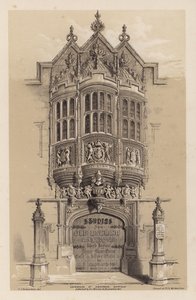 Etukappale Old English Mansionsille, kolmas sarja, kirjoittanut C J Richardson (väri litho)
