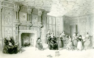 Campden Housen kouluhuone, n. 1840 (kaiverrus) tekijältä Charles James Richardson
