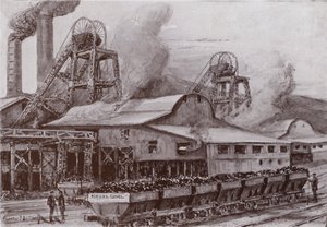 Walesin hiilikaivos (litho)