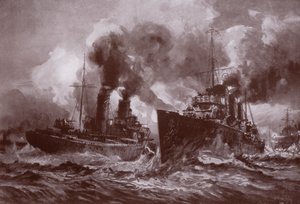 Taistelu tuhoajan kanssa (litho)