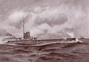 Sukellusvene pinnalla (litho)
