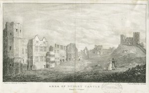 Dudley Castle - The Keep: litografia, nd [c 1825] tekijältä Charles Joseph Hullmandel