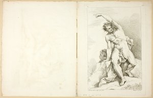 Figuuri (recto ja verso), Premier livre de figures d’Academies -kuviosta, osittain Royal Academyn professorien kaivertama tekijältä Charles Joseph Natoire