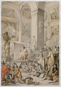 Elämäluokka Royal Academy of Painting and Sculpture -akatemiassa, 1746 tekijältä Charles Joseph Natoire