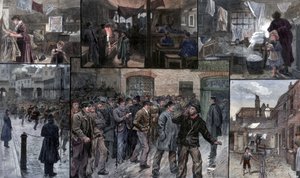 Hätä Lontoon East Endissä, 1886. tekijältä Charles Joseph Staniland