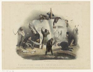 sensuroi pilkkaa Parafraasi La Bruyèren hahmoista (otsikko esineessä) tekijältä Charles Joseph Traviès