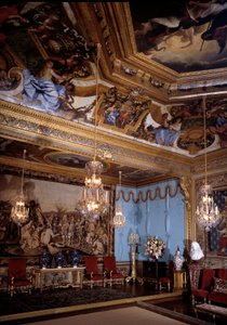 Musien salonki, Vaux Le Vicomten linna (Vaux-Le-Vicomte). Charles Lebrunin (Le Brun) (1619-1690) sisustus tekijältä Charles Le Brun