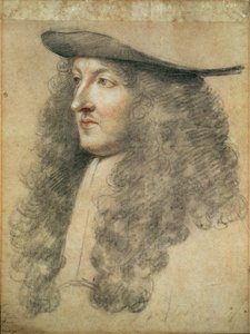 Kuningas Ludvig XIV:n muotokuva, noin 1663 (musta, punainen ja valkoinen liitu paperille).