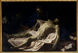 Kuollut Kristus Neitsyt Pietan polvilla. Charles Lebrunin maalaus tekijältä Charles Le Brun