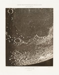Carte photographique de la lune, planche XVIII.A (Kuun valokuvakartta, levy XVIII.A),20. lokakuuta 20. lokakuuta tekijältä Charles le Morvan