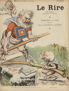 Karikatyyri ranskalaisista poliitikoista Camille Pelletanista ja Edouard Lockroysta. Kuvitus Le Rirelle tekijältä Charles Leandre