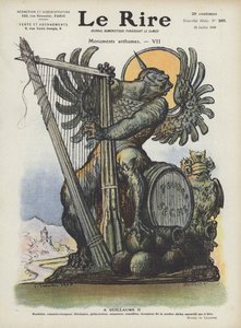 Karikatyyri Saksan keisari Wilhelm II:sta. Kuvitus Le Rirelle