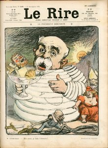 Kansi ""The Laughter"", numero 198, värillinen satiirinen tekijältä Charles Leandre