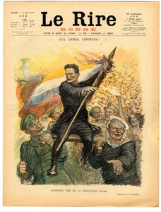 Kansi "" The Red Laughter", satiirinen väreissä tekijältä Charles Leandre