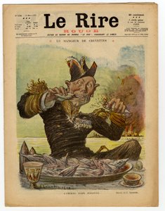 Kansi "" The Red Laughter", satiirinen väreissä tekijältä Charles Leandre