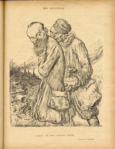 Kuva Charles Leandresta (1862-1934) Le Riressä, 29.5.20 - Loriot ja hänen komprejansa Lenine - Uss - Lenine, Loriot tekijältä Charles Leandre