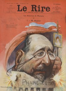 Maurice Rouvier, ranskalainen poliitikko. Kuvitus Le Rirelle
