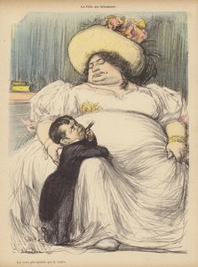 Megalomania eli hänen silmänsä olivat vatsaansa isommat (väri litho) tekijältä Charles Leandre