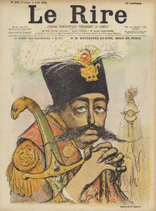 Mozaffer-ed-Din, Persian shah, kuvitus Le Rirelle tekijältä Charles Leandre