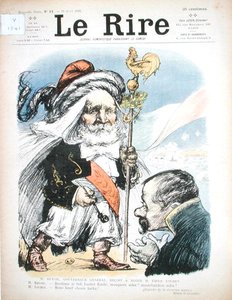 Presidentti Emile Loubet (1838-1929) vastaanotti Algerian kenraalikuvernööri A.J.P. Revoil, karikatyyri elokuvasta "Le Rire" tekijältä Charles Leandre
