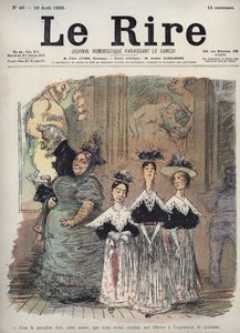 Tämä on ensimmäinen kerta tänä vuonna, kun olemme johtaneet tyttömme maalausnäyttelyyn - Charles Leandren (1862-1934) karikatyyri "" Le Rire""" 10. elokuuta tekijältä Charles Leandre