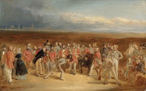 Sir David Baird, Bt. valmis sketsi elokuvalle The Golfers: A Grand Match St. Andrews Linksissä. ja Sir Ralph Anstruther, Bt. Balcaskie, Major Playfair ja John Campbell, Esq., Glensaddell, vuonna 1850 tekijältä Charles Lees