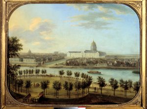 Les Invalides nähtynä Cours la Reine Pariisissa Charles Grevenbrockin (? -1758) maalauksesta. 1738. 0,69 x 0,9 m Pariisi, Carnavalet-museo