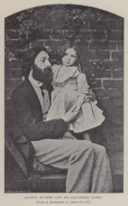 Arthur Hughes ja hänen tyttärensä Agnes (m/w kuva) tekijältä Charles Lutwidge Dodgson