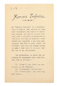 Memoria Technica, Oxford tekijältä Charles Lutwidge Dodgson